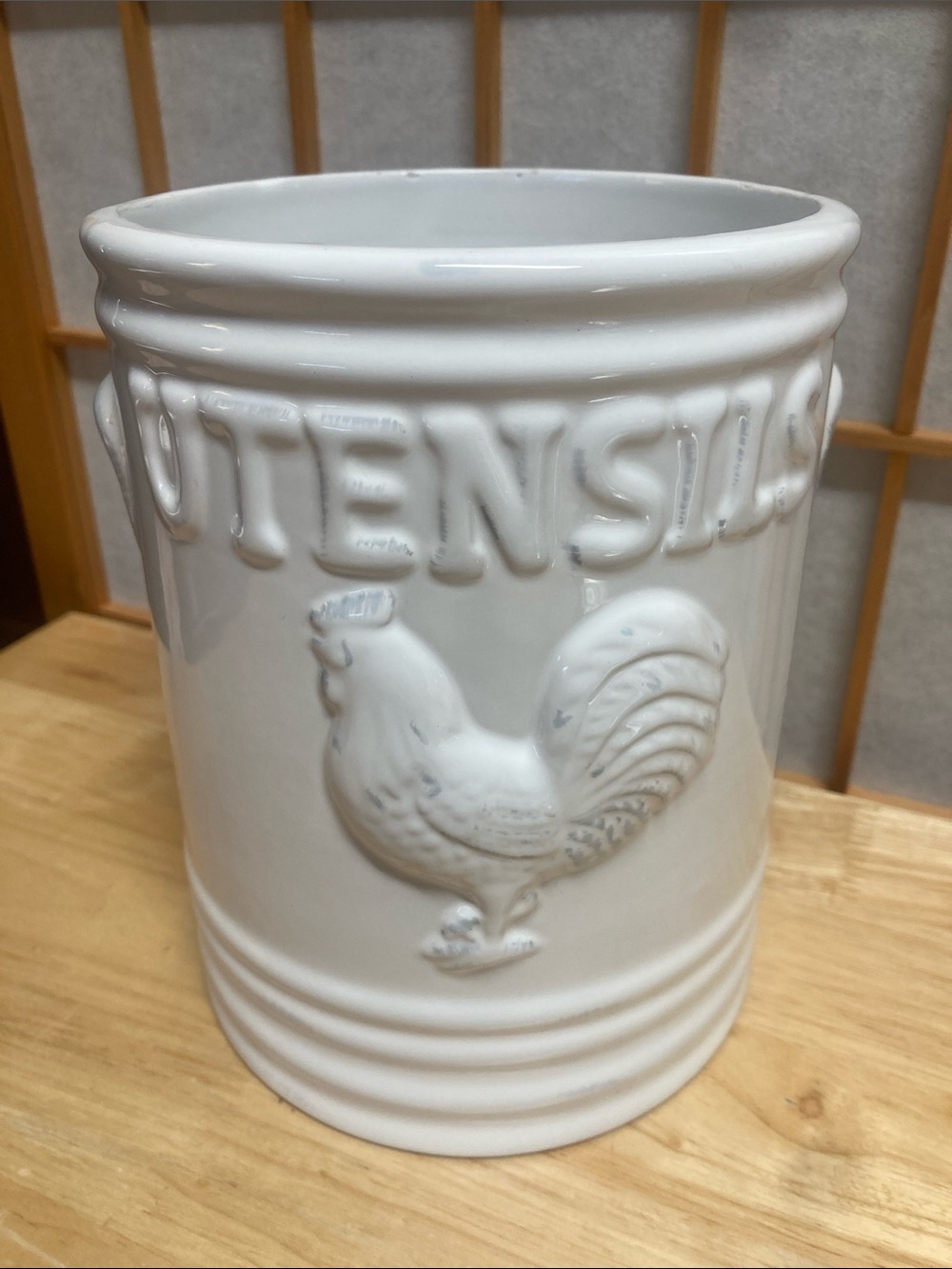 Vintage Rooster Collection Farmhouse Ceramic Utensil Holder Crock - Picture 3 of 10